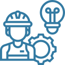 Construction monitoring and supervision icon